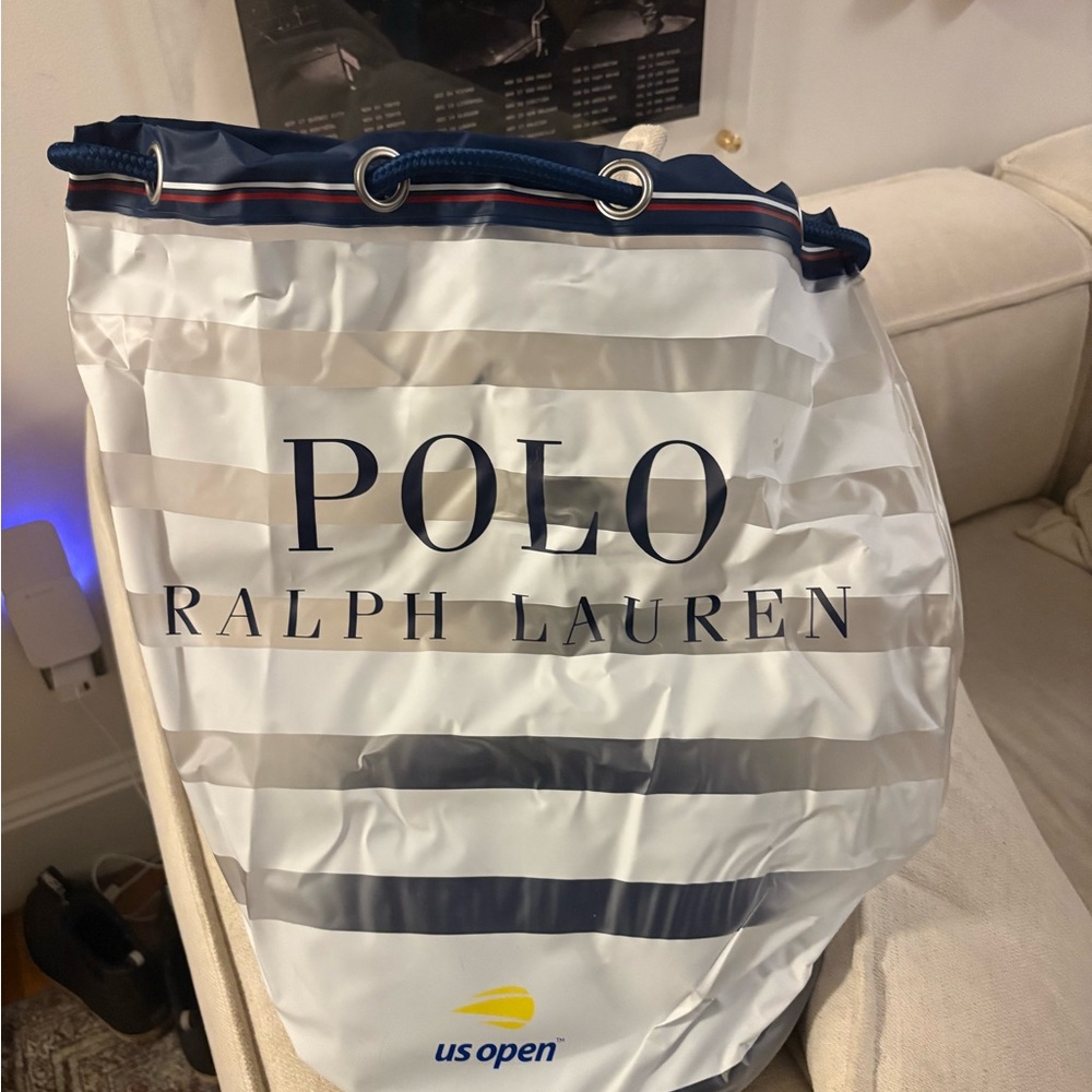 US Open Polo by Ralph Lauren White and Blue Bag
